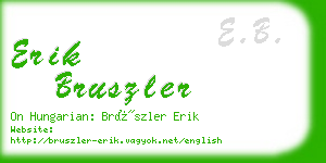 erik bruszler business card